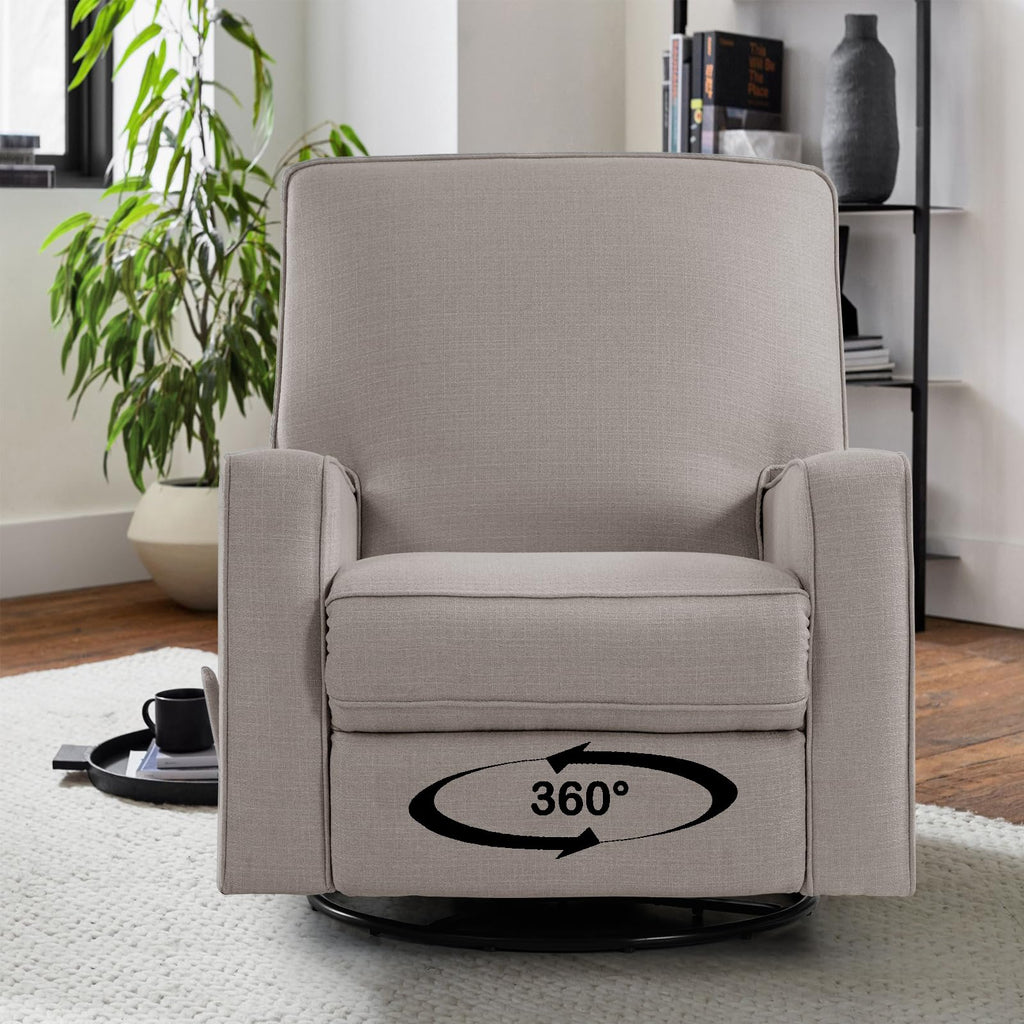 Harkawon Swivel Rocker Recliner Chair, Glider Rocker Recliner, Beige