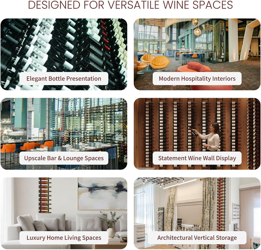 Jagged Ridge Wine Rooms Luxurious Floor-to-Ceiling Wine Rack Frame â 10 ft Height, Cut to Fit Ceilings Up to 10 ft, Modern Metal Design, Storage for Up to 144 Bottles (Racks Sold Separately)