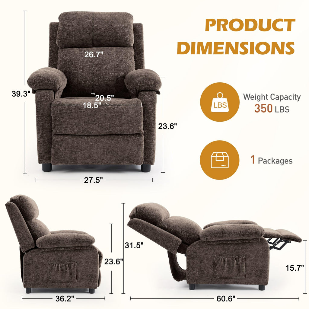Korser Recliner Chair, Living Room Chairs for Adults