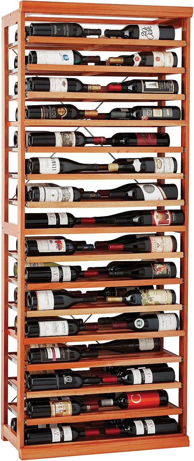 N'FINITY Label-View Wine Rack Kit with Rolling Shelves - Natural Finish