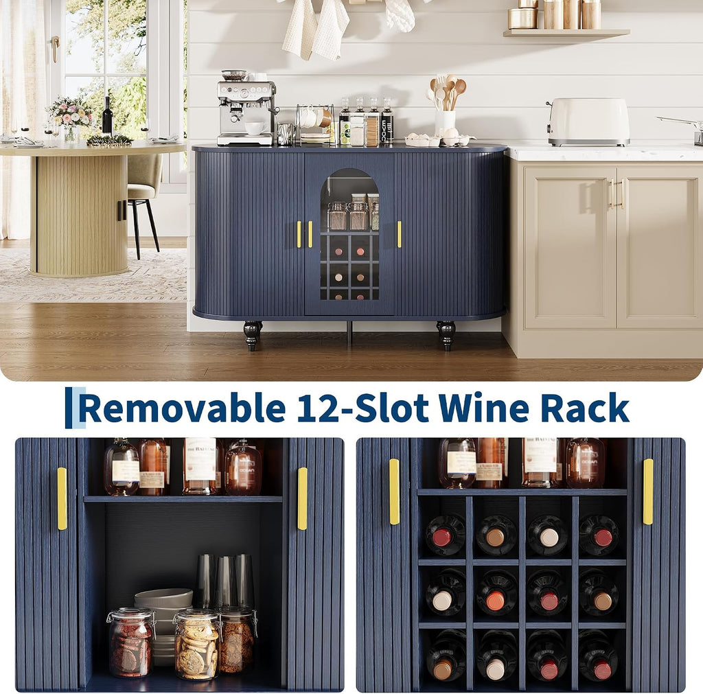 Garvee Bar Cabinet with Storage, Liquor Bar Cabinet with Sliding Door