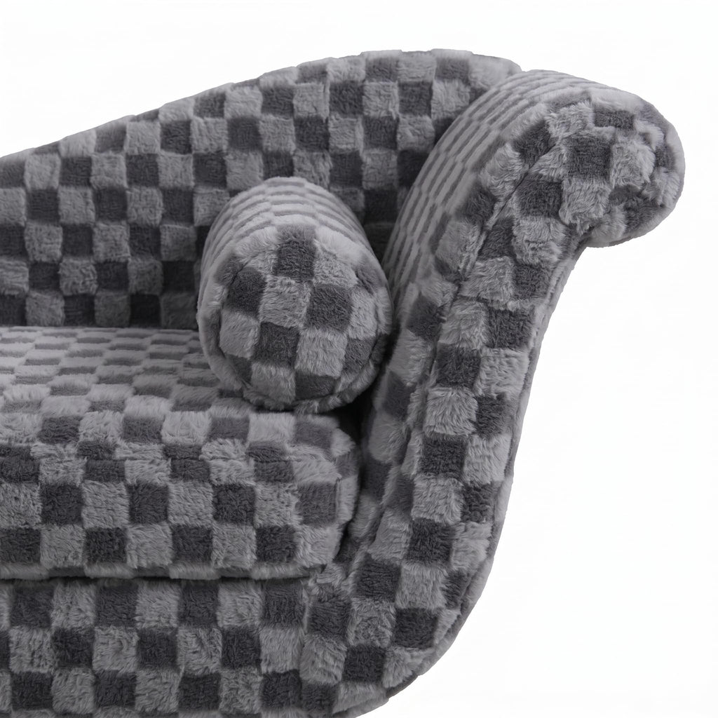 ERYE Boucle Upholstered Left Facing Chaise Lounge Indoor for Living Room Bedroom,Comfy Single Chaise Lounge Modern Leisure Recliner Sleeper Sofa Daybed, Easy Assemble