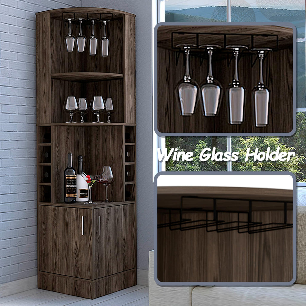 HRVEOCEI 71 Inch Corner Wine Cabinet, Tall Corner Bar Cabinet