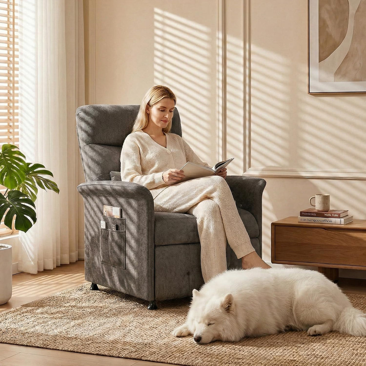 Power Recliner Chair with Heat & Massage, Electric Recliner for Elderly