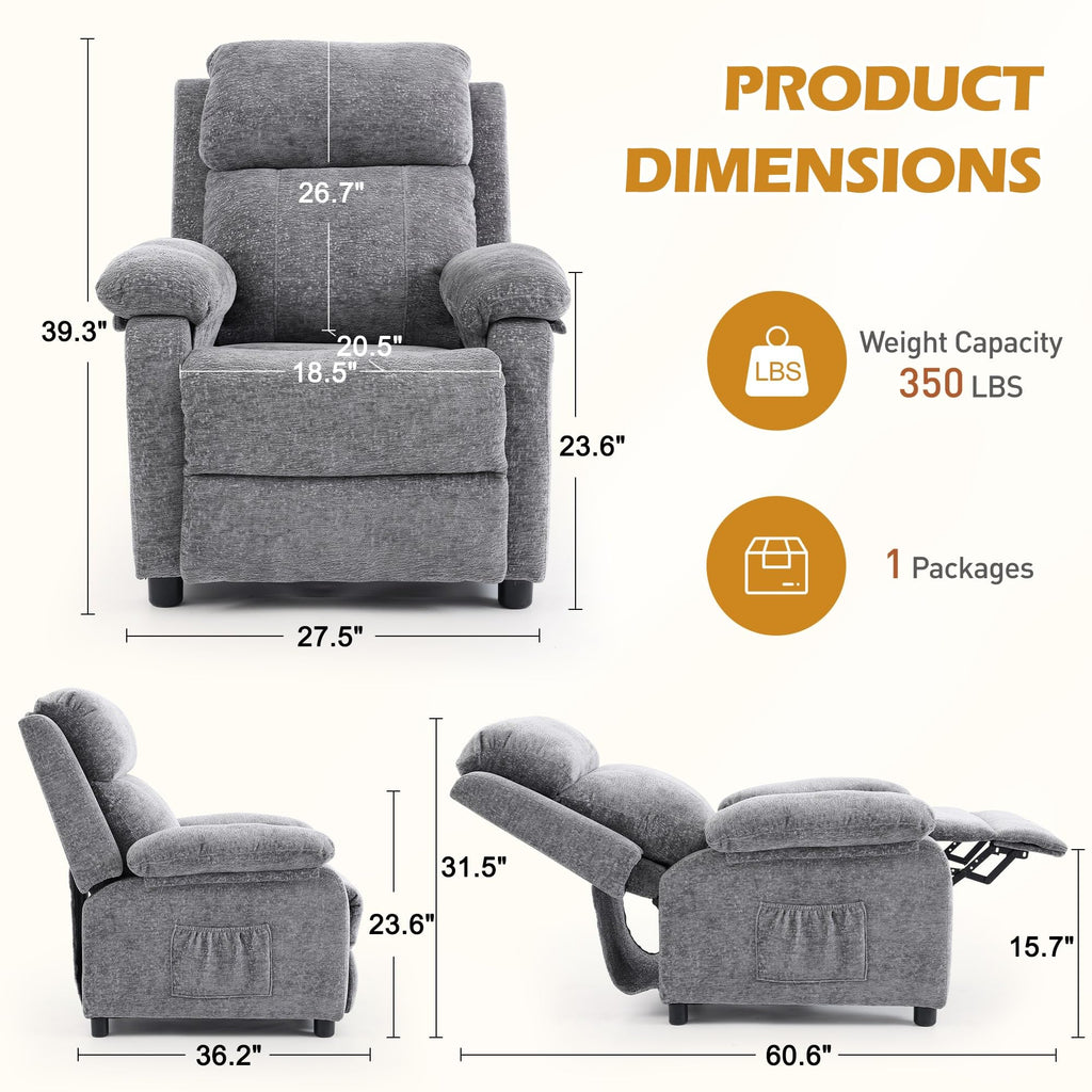 Korser Recliner Chair, Living Room Chairs for Adults
