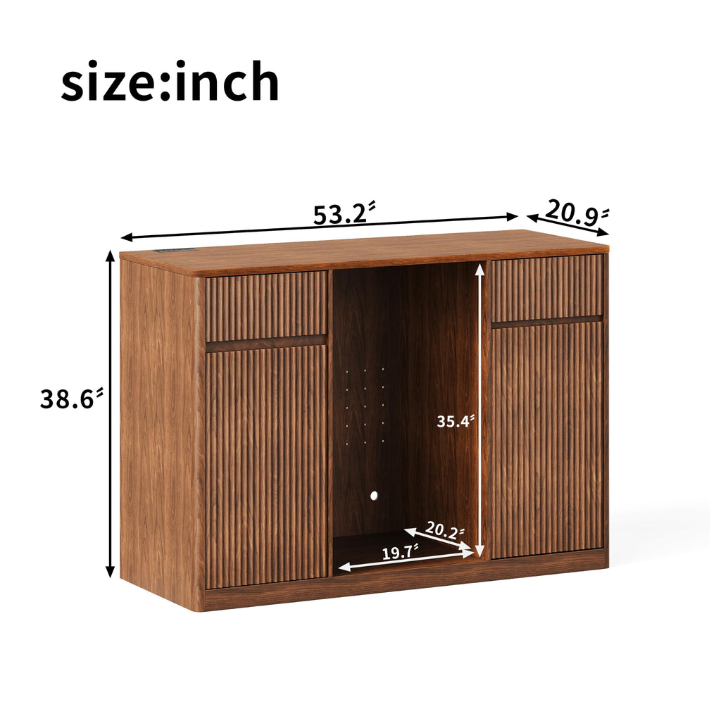 39.4" Coffee Bar Cupboard with Fridge Spaceï¼Natural Oak-ws