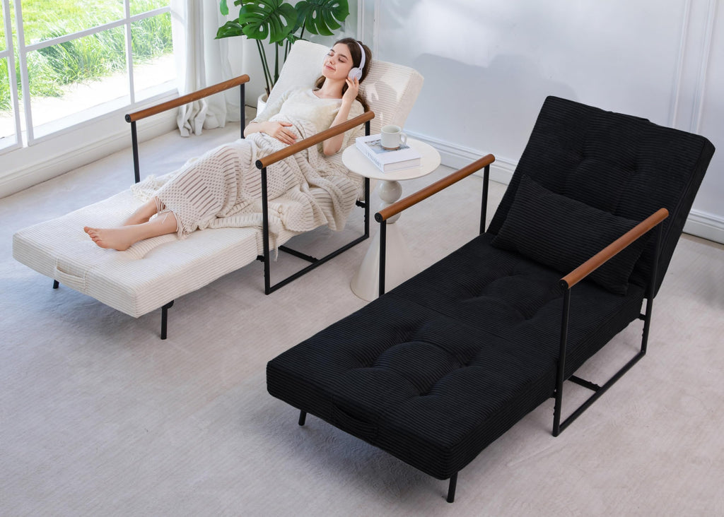 MAXYOYO Chair Bed, Adjustable Sleeper Chair, Single Sofa Bed with Frame