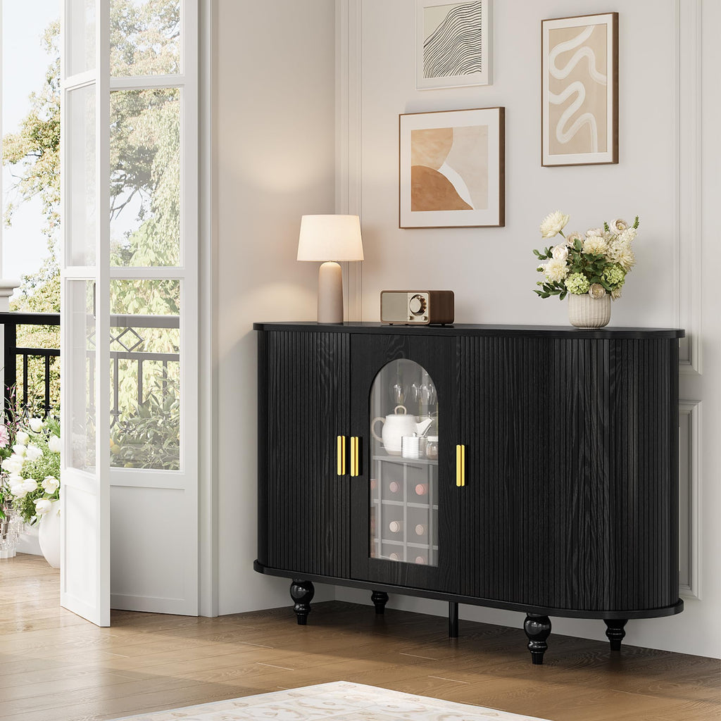 Garvee Bar Cabinet with Storage, Liquor Bar Cabinet with Sliding Door