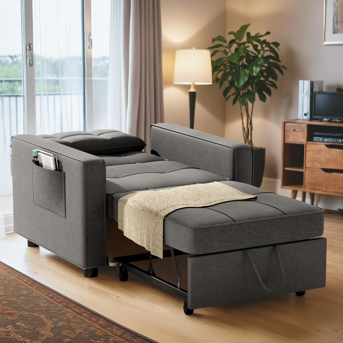 Flamaker Sofa Bed, Sleeper Sofa 3-in-1, Convertible Sleeper Chair