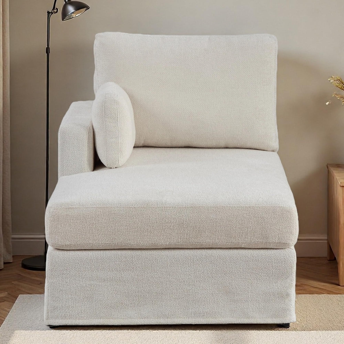 32" Wide Green Right Arm Chaise Lounge Chair
