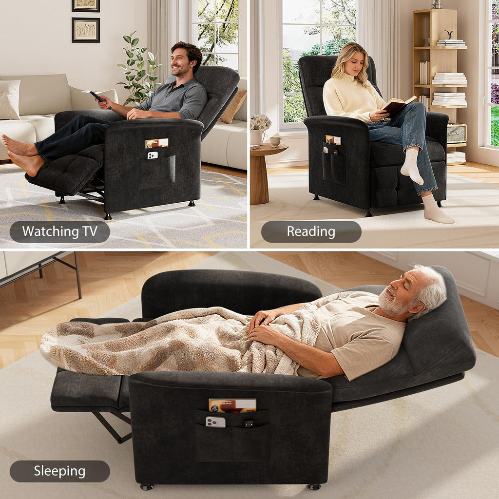 Power Recliner Chair with Heat & Massage, Electric Recliner for Elderly