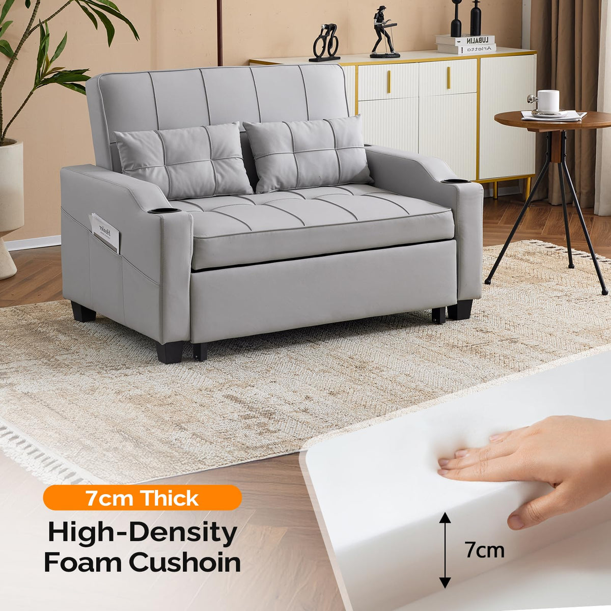 VINGLI Convertible Sleeper Chair Bed, Pull Out Sofa Couch for Living Room