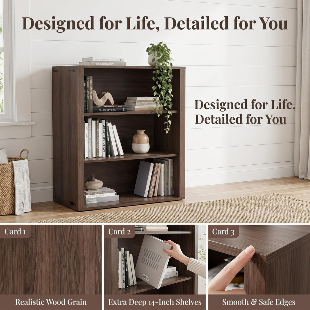 Liquor Cabinet with Wine Rack & Stemmed Holder & Drawer, Walnut