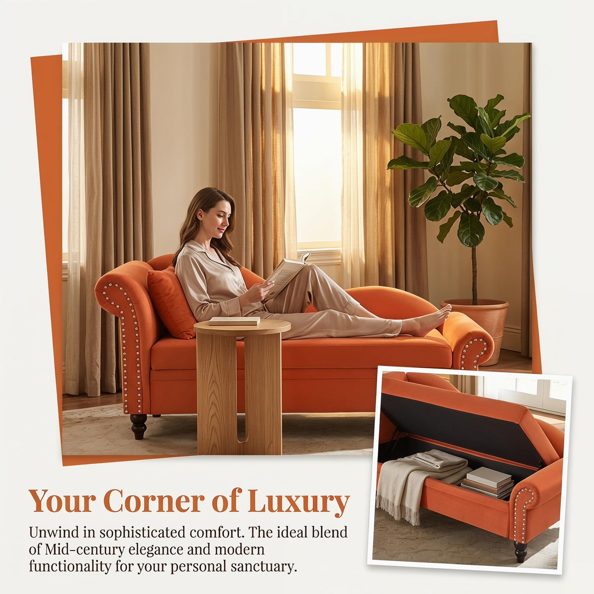 ERYE Boucle Upholstered Left Facing Chaise Lounge Indoor for Living Room Bedroom,Comfy Single Chaise Lounge Modern Leisure Recliner Sleeper Sofa Daybed, Easy Assemble