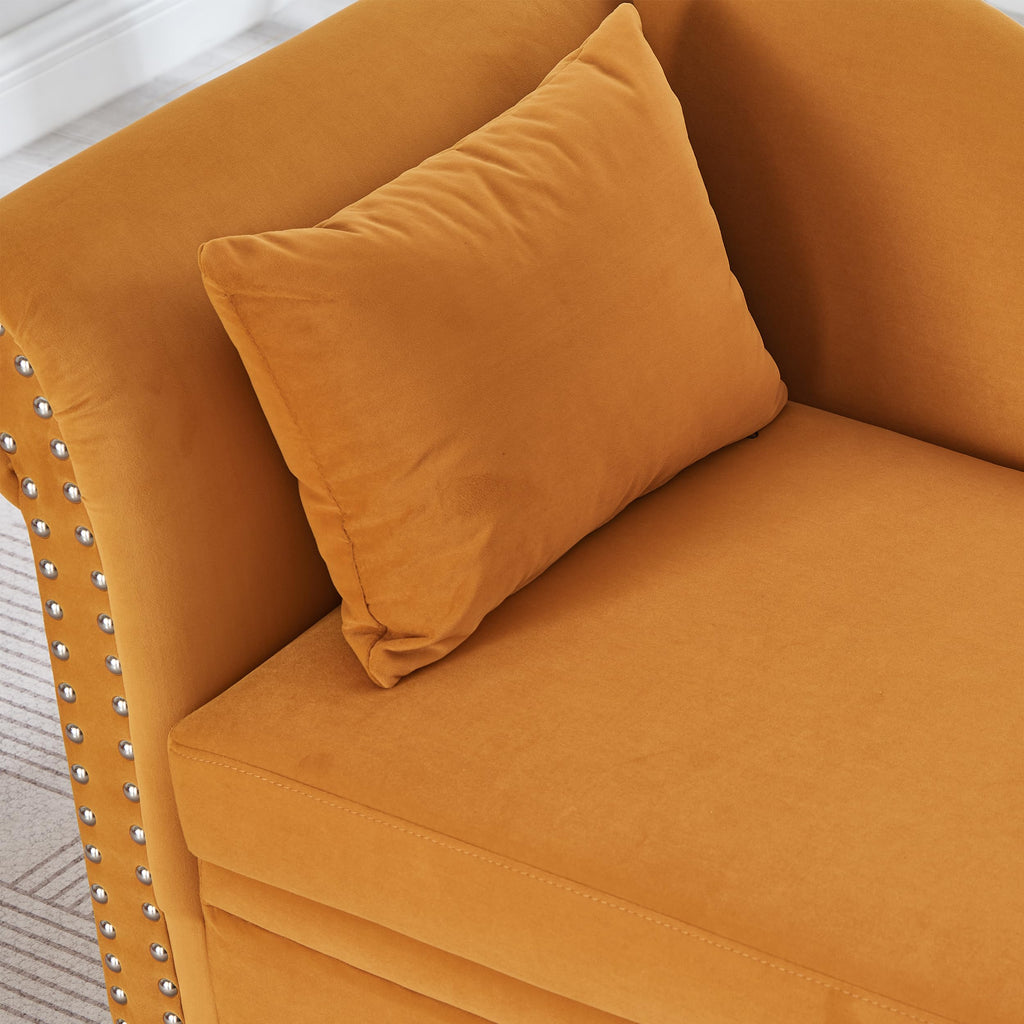 ERYE Boucle Upholstered Left Facing Chaise Lounge Indoor for Living Room Bedroom,Comfy Single Chaise Lounge Modern Leisure Recliner Sleeper Sofa Daybed, Easy Assemble