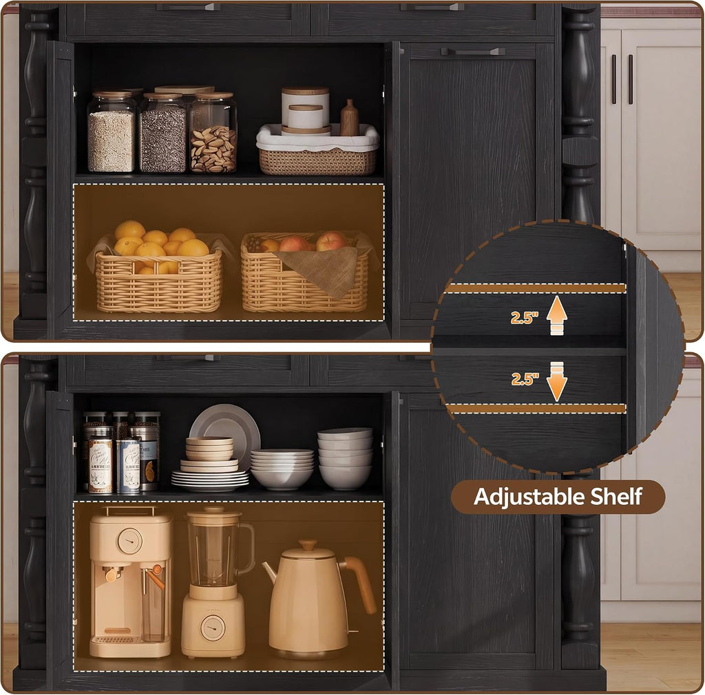 Island Table for Kitchen,48" Rolling Kitchen Island with Drop Leaf