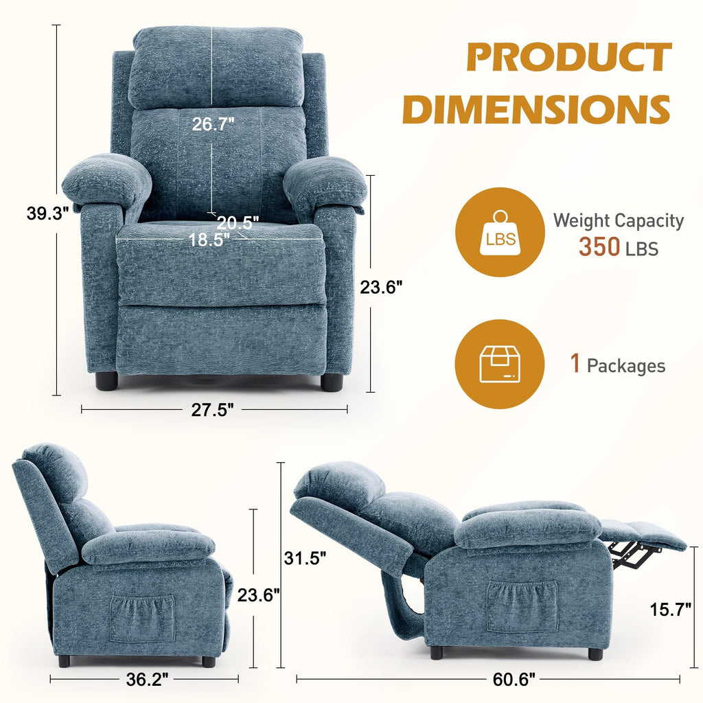 Korser Recliner Chair, Living Room Chairs for Adults