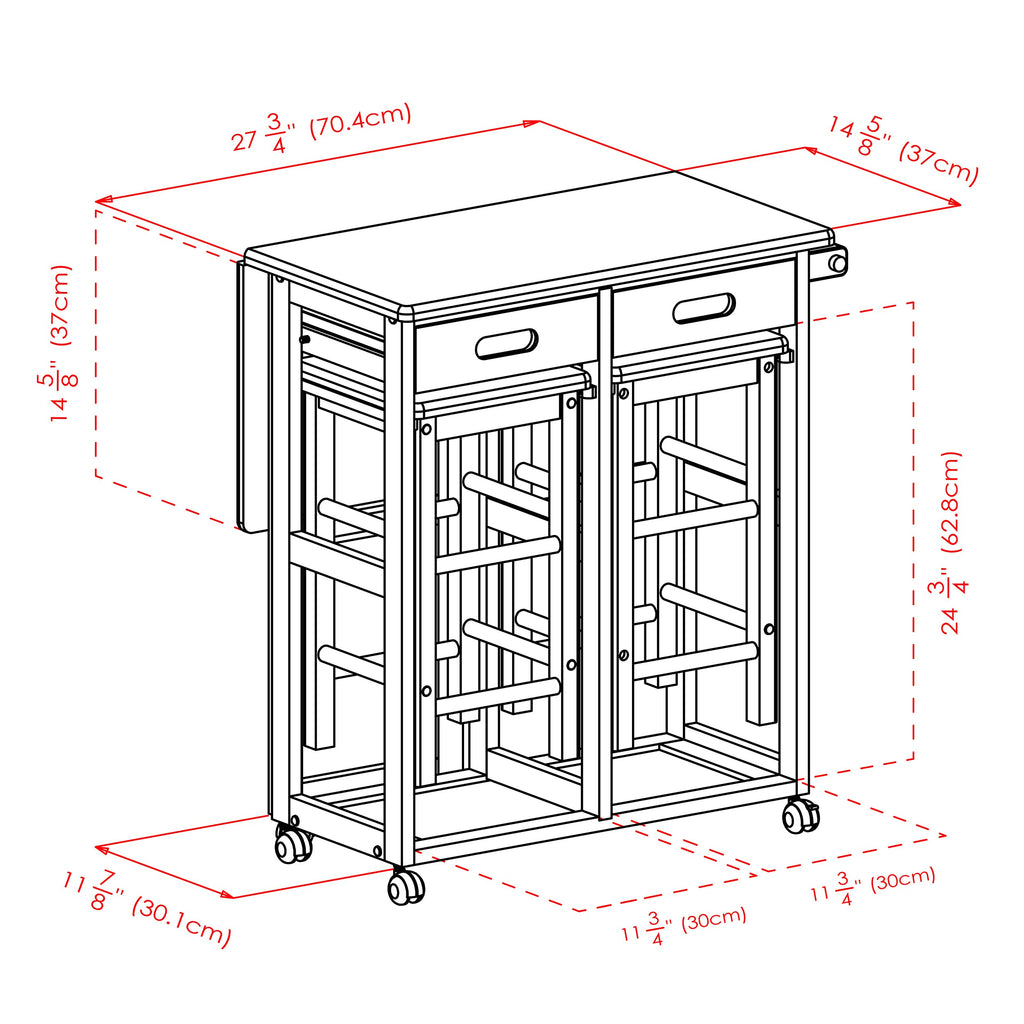 Winsome Wood Suzanne Kitchen, Square, Teak