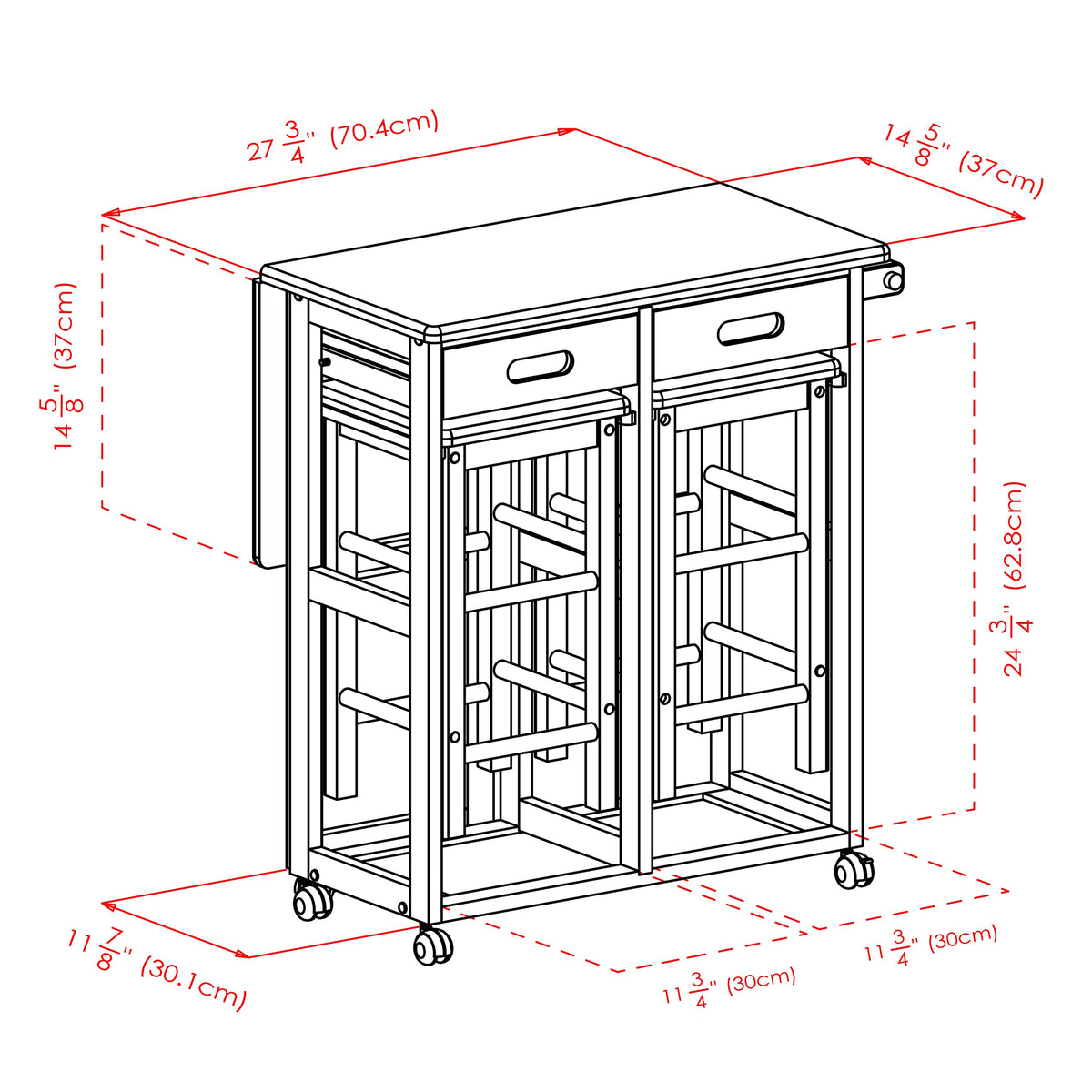 Winsome Wood Suzanne Kitchen, Square, Teak