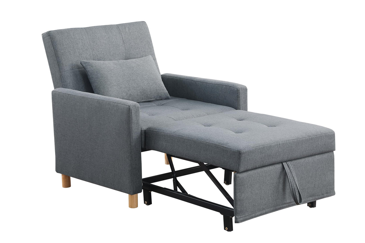 Sleeper Chair,Convertible Sleeper Sofa Chair,Pull Out Sleeper Chair with Adjustable Backrest,Multi-Functiona Lounge Chair for Living Room(Gray)
