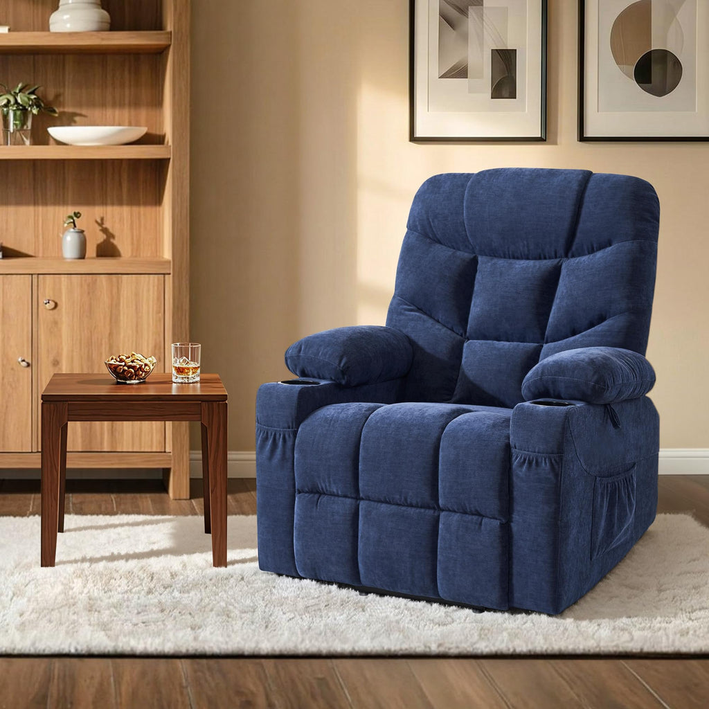 MCombo Power Lift Recliner for Elderly, Fabric 7287 (Light Grey, Medium)