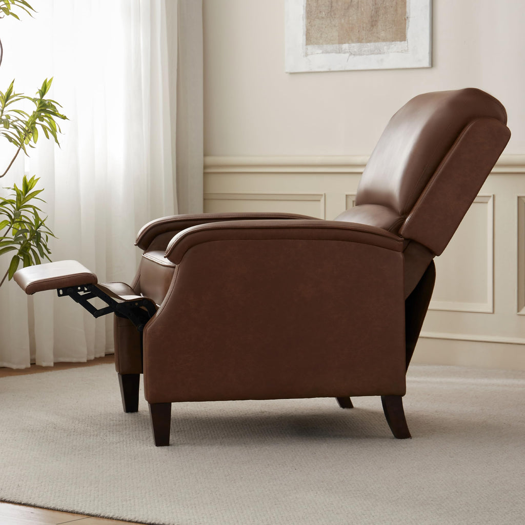 VKNOW Recliner Chair, Fabric Recliner with Adjustable Back, Brown