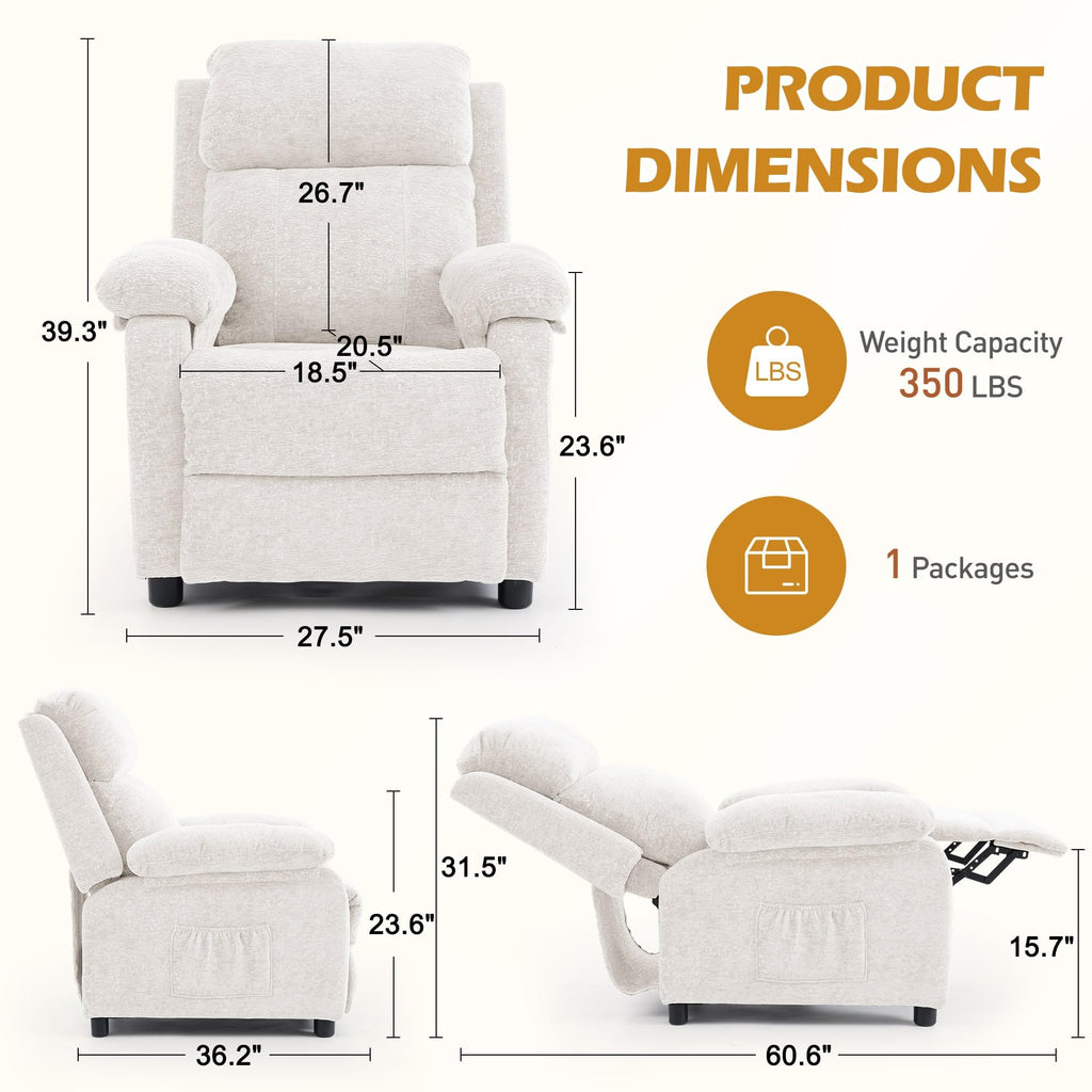 Korser Recliner Chair, Living Room Chairs for Adults