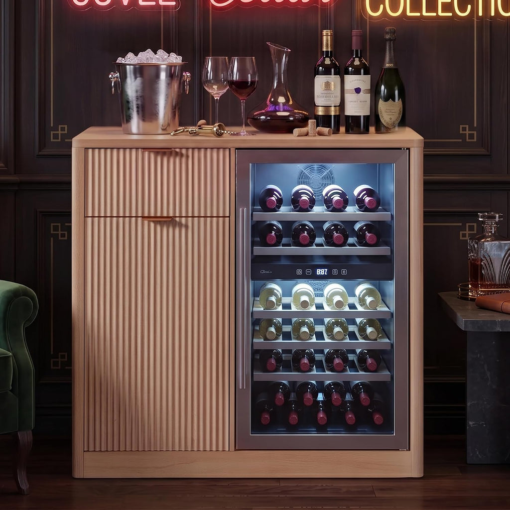 39.4" Coffee Bar Cupboard with Fridge Spaceï¼Natural Oak-ws