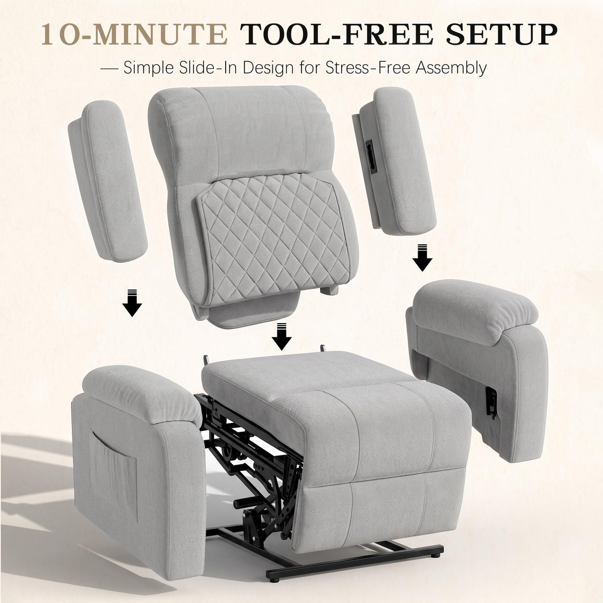 Power Recliner Chair with Heat & Massage, Electric Recliner for Elderly