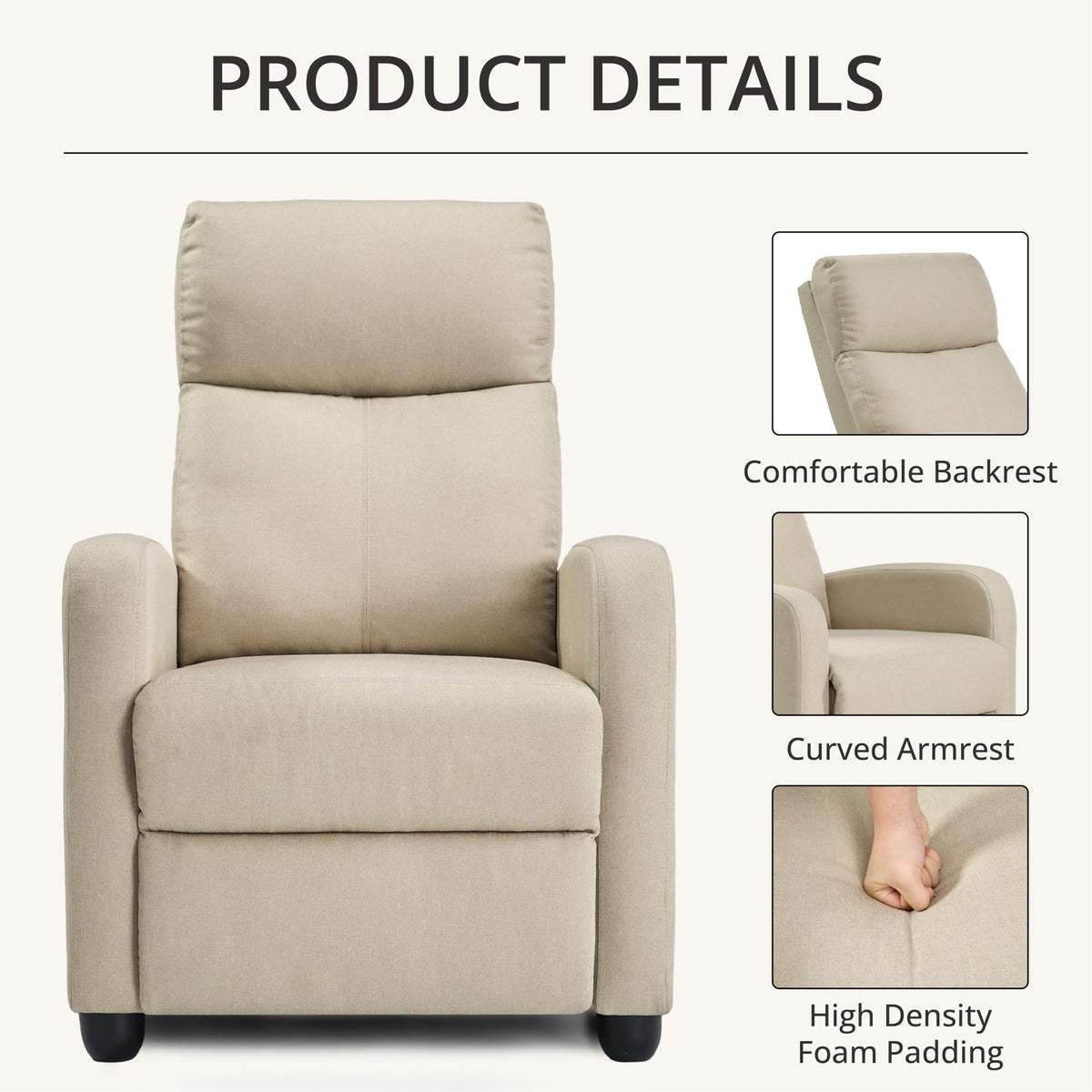 Recliner Chair for Living Room, Modern Adjustable Home Theater