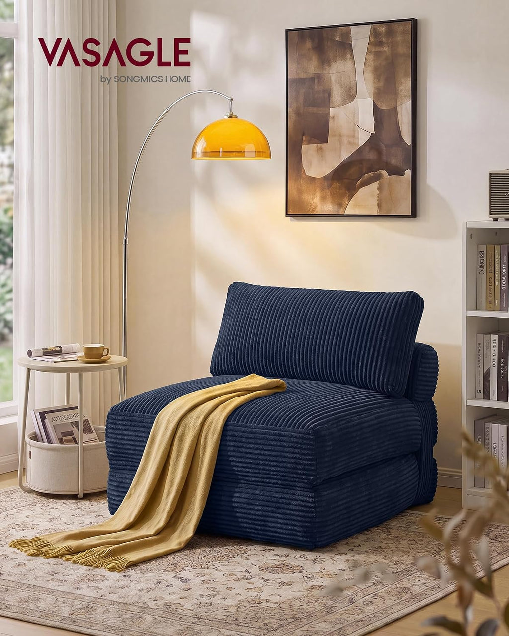 VASAGLE Folding Sofa Bed, Convertible Chair Bed with Pillow, Sleeper Chair