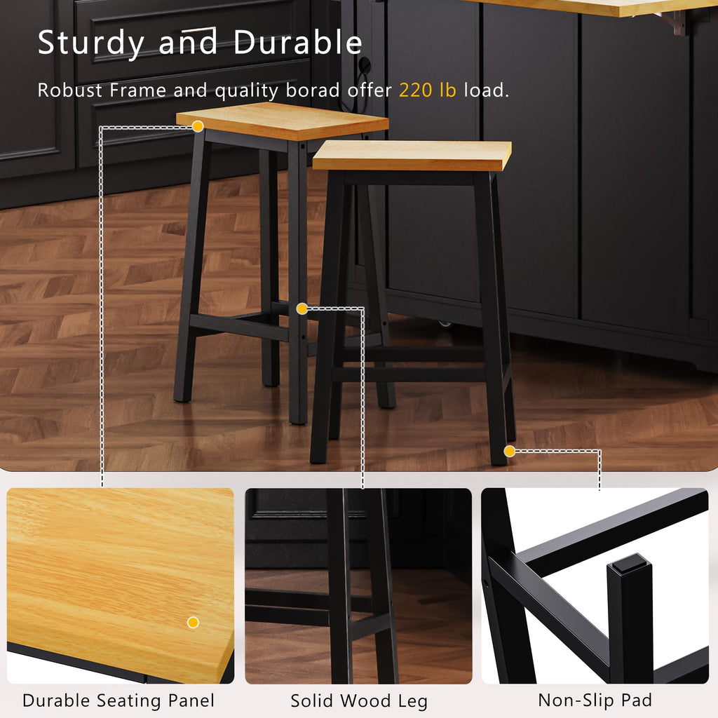 53" Large Kitchen Island with Drop Leaf & Power Outlet, Rolling Kitchen Cart on 5 Wheels with Internal Door Storage Rack, 5 Open Side Racks, 3 Drawers, 2 Doors for Kitchen Dining Room