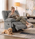 WILLOVE 41" Oversized Rocker Recliner Chair, Rocking Recliners Overstuffed Soft Big Man Manual Recliner, Extra Large Chenille Living Room Chair 350 LBS Capacity, Grey, L