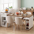 71''Kitchen Island with Extendable Dining Table for 2-4,Double-Side Storage