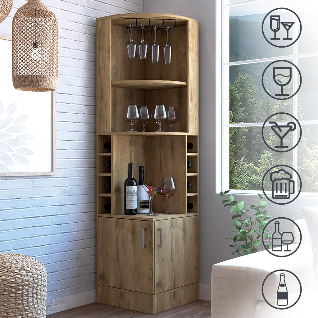 HRVEOCEI 71 Inch Corner Wine Cabinet, Tall Corner Bar Cabinet