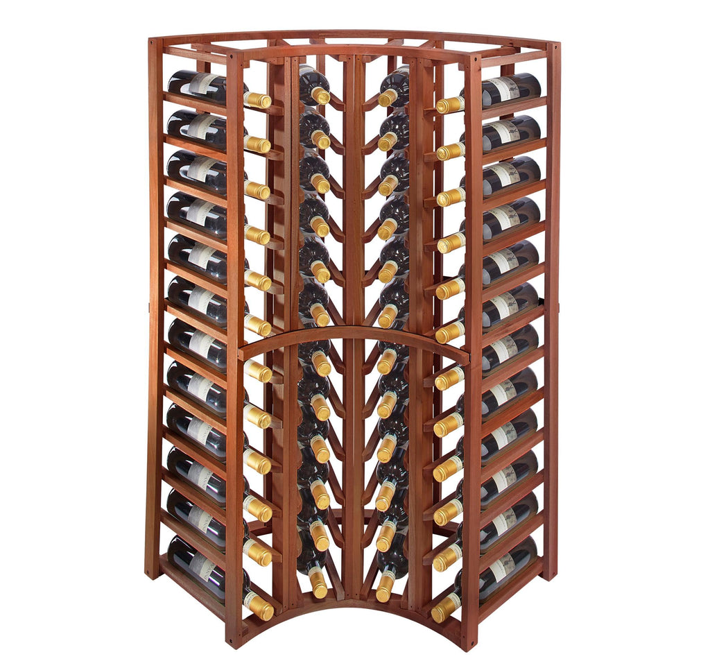 Wine Enthusiast N'FINITY Stackable 4 Foot Wine Rack - Curved Corner - Solid Mahogany - 48 Bottles - Stylish Durable Wine Rack Home Decor â Bar Cabinet Liquor Storage
