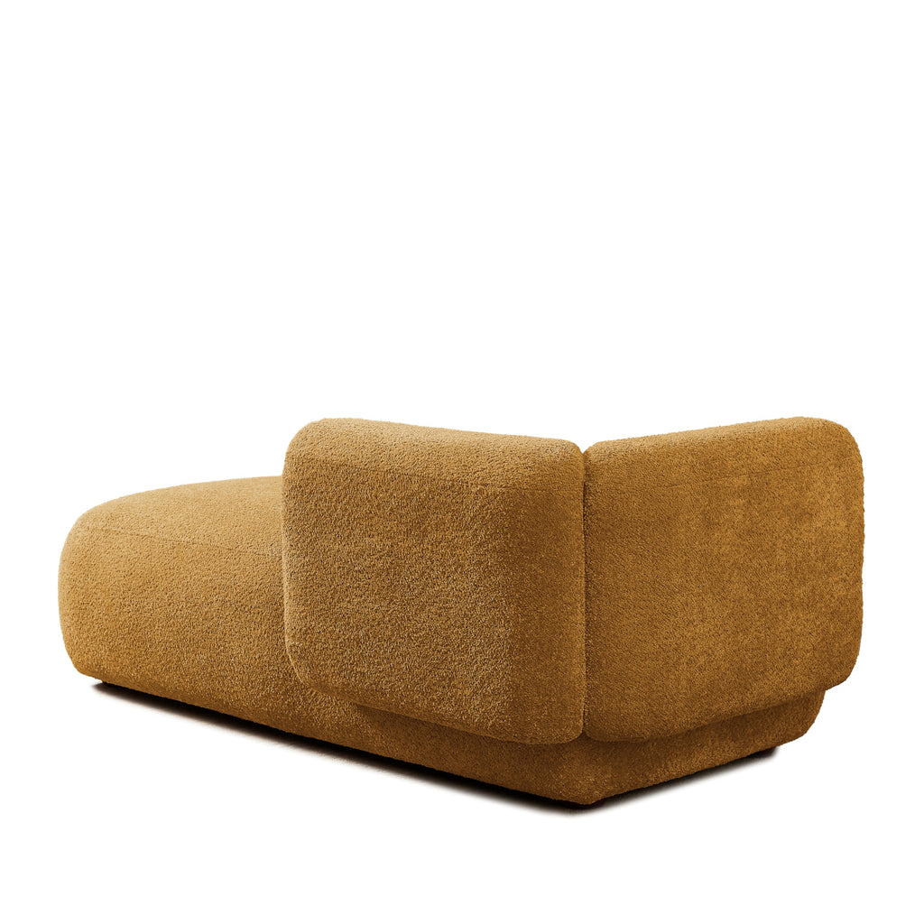 ERYE Boucle Upholstered Left Facing Chaise Lounge Indoor for Living Room Bedroom,Comfy Single Chaise Lounge Modern Leisure Recliner Sleeper Sofa Daybed, Easy Assemble