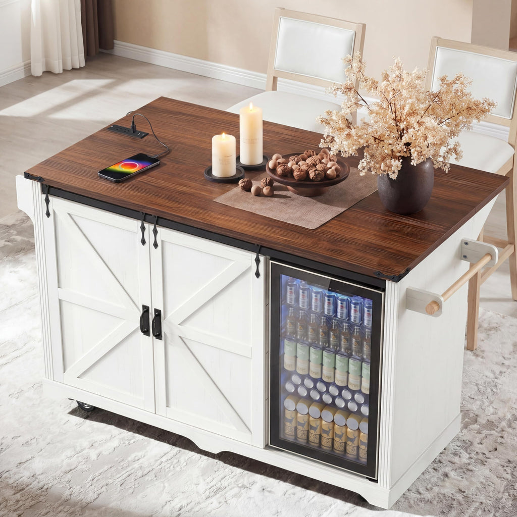 39.4" Coffee Bar Cupboard with Fridge Spaceï¼Natural Oak-ws