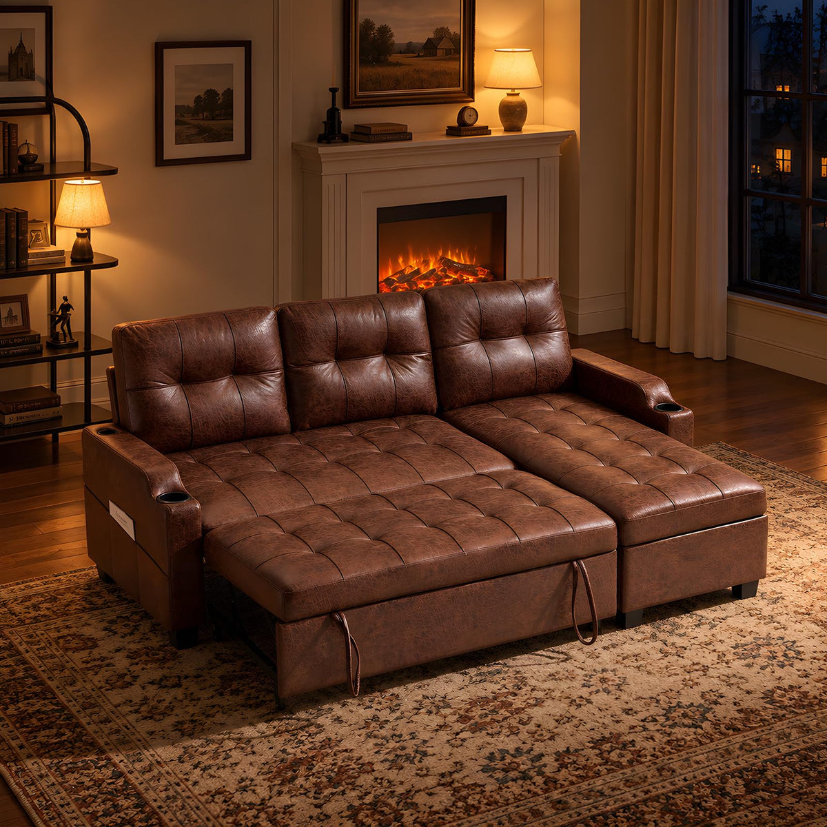 VINGLI Convertible Sleeper Chair Bed, Pull Out Sofa Couch for Living Room