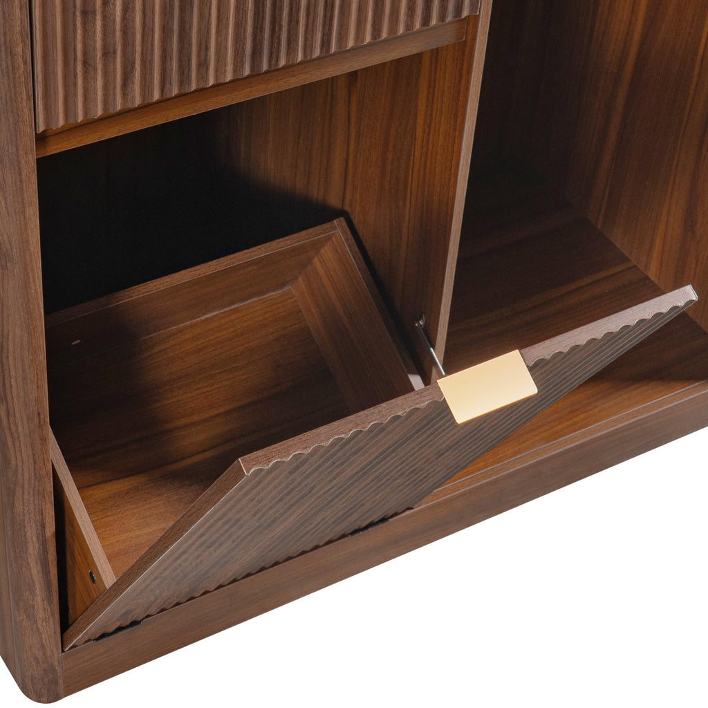 39.4" Coffee Bar Cupboard with Fridge Spaceï¼Natural Oak-ws