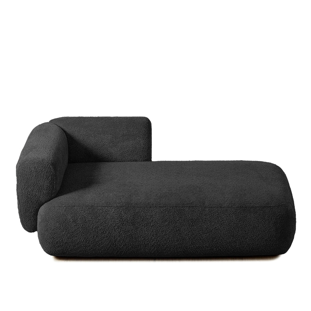 ERYE Boucle Upholstered Left Facing Chaise Lounge Indoor for Living Room Bedroom,Comfy Single Chaise Lounge Modern Leisure Recliner Sleeper Sofa Daybed, Easy Assemble