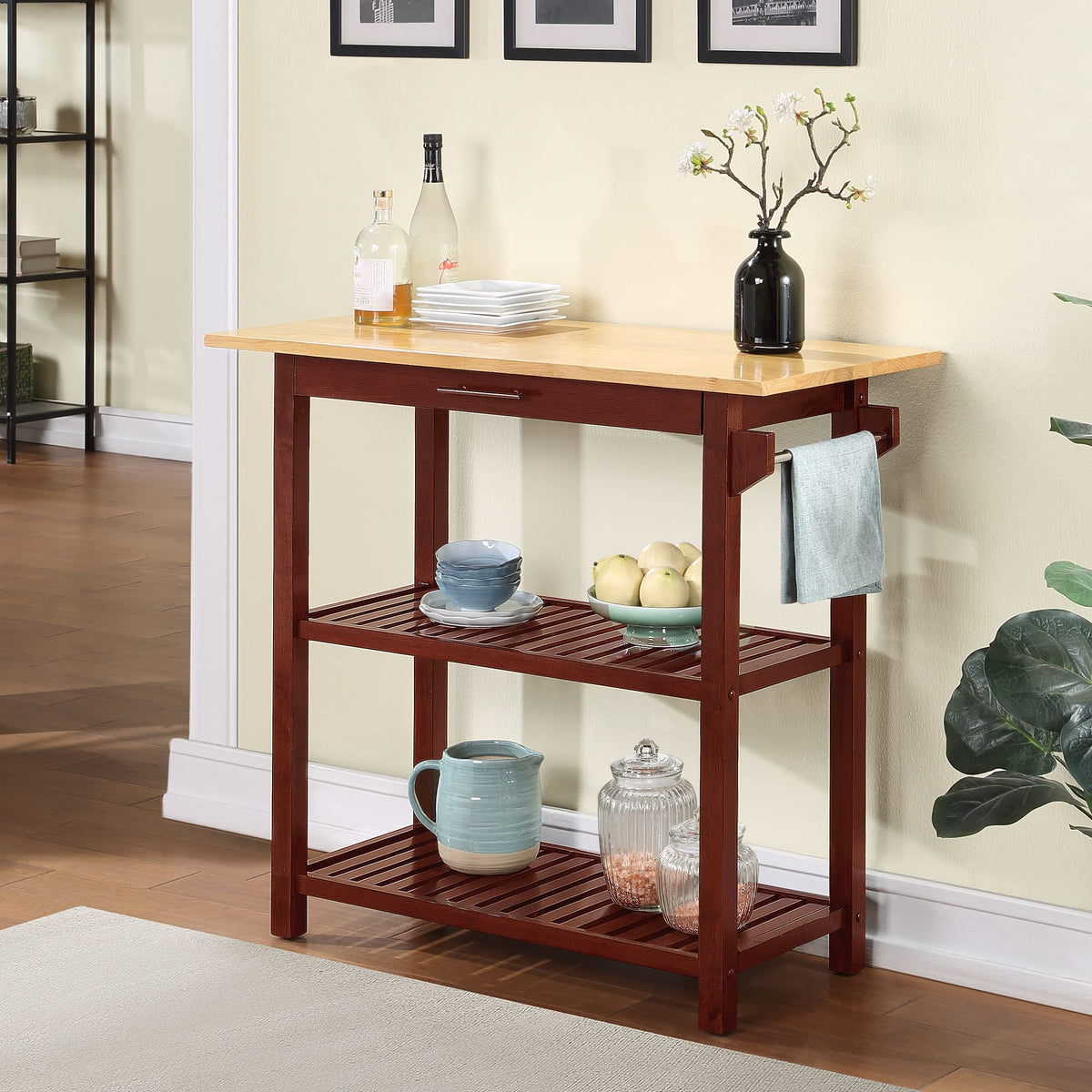 Convenience Concepts Designs2Go Butcher Block Kitchen Island, Sage, 40"