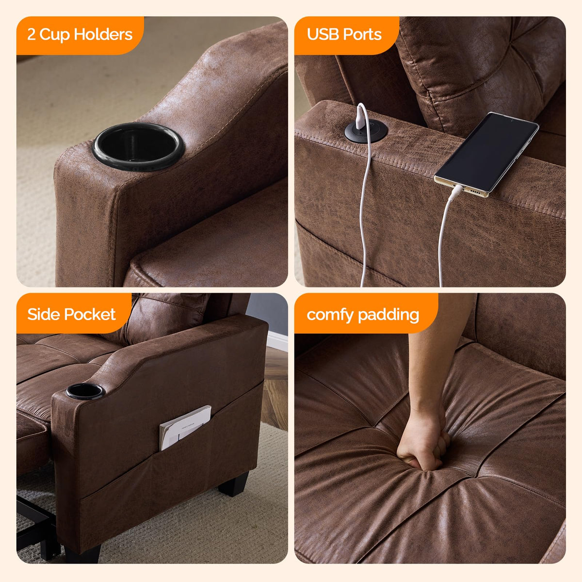 VINGLI Convertible Sleeper Chair Bed, Pull Out Sofa Couch for Living Room