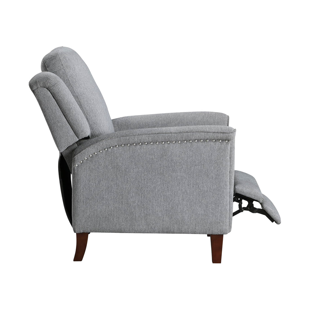 Lexicon Textured Fabric Push Back Manual Recliner Chair, 29.5" W, Beige
