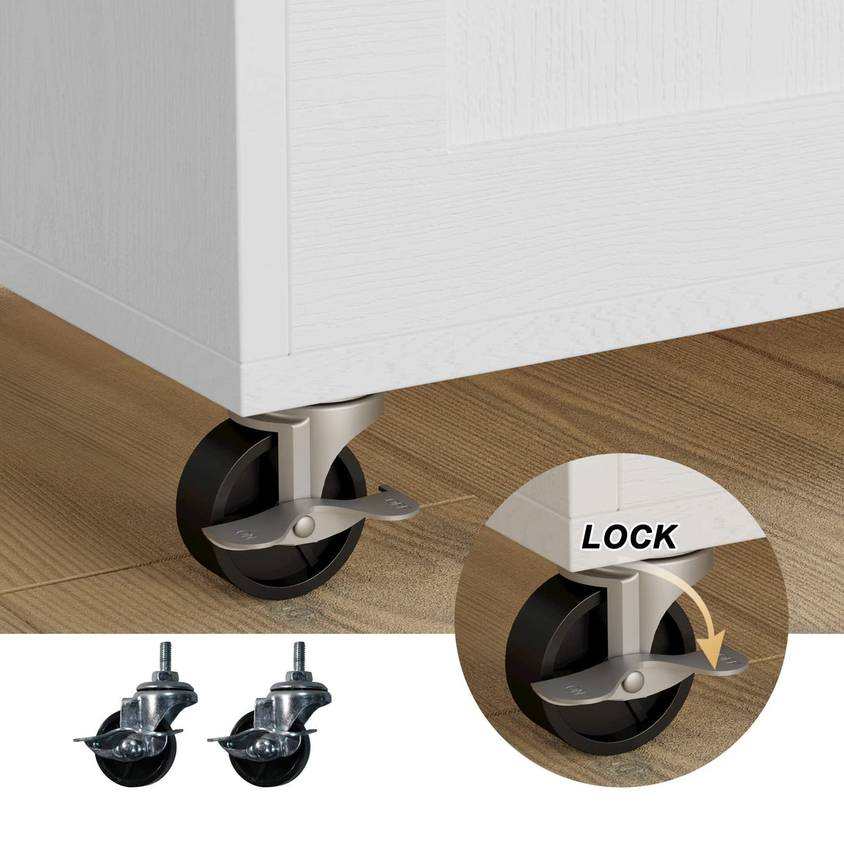 IRONCK Kitchen Island with Storage, Charging Station and Drop Leaf, Black