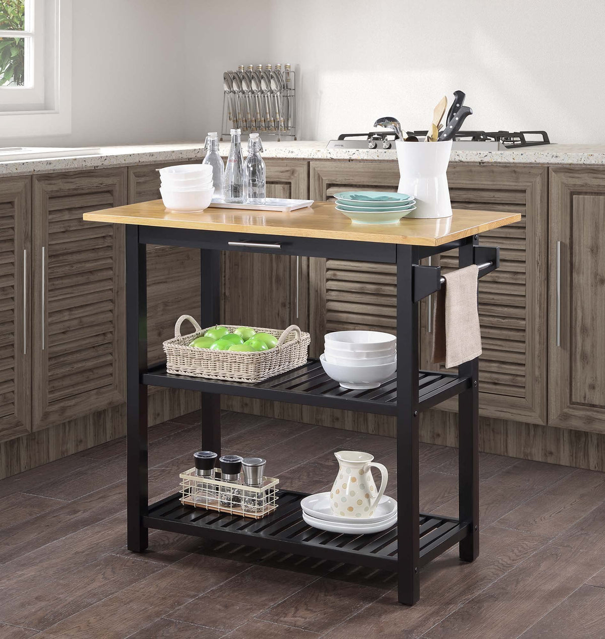 Convenience Concepts Designs2Go Butcher Block Kitchen Island, Sage, 40"