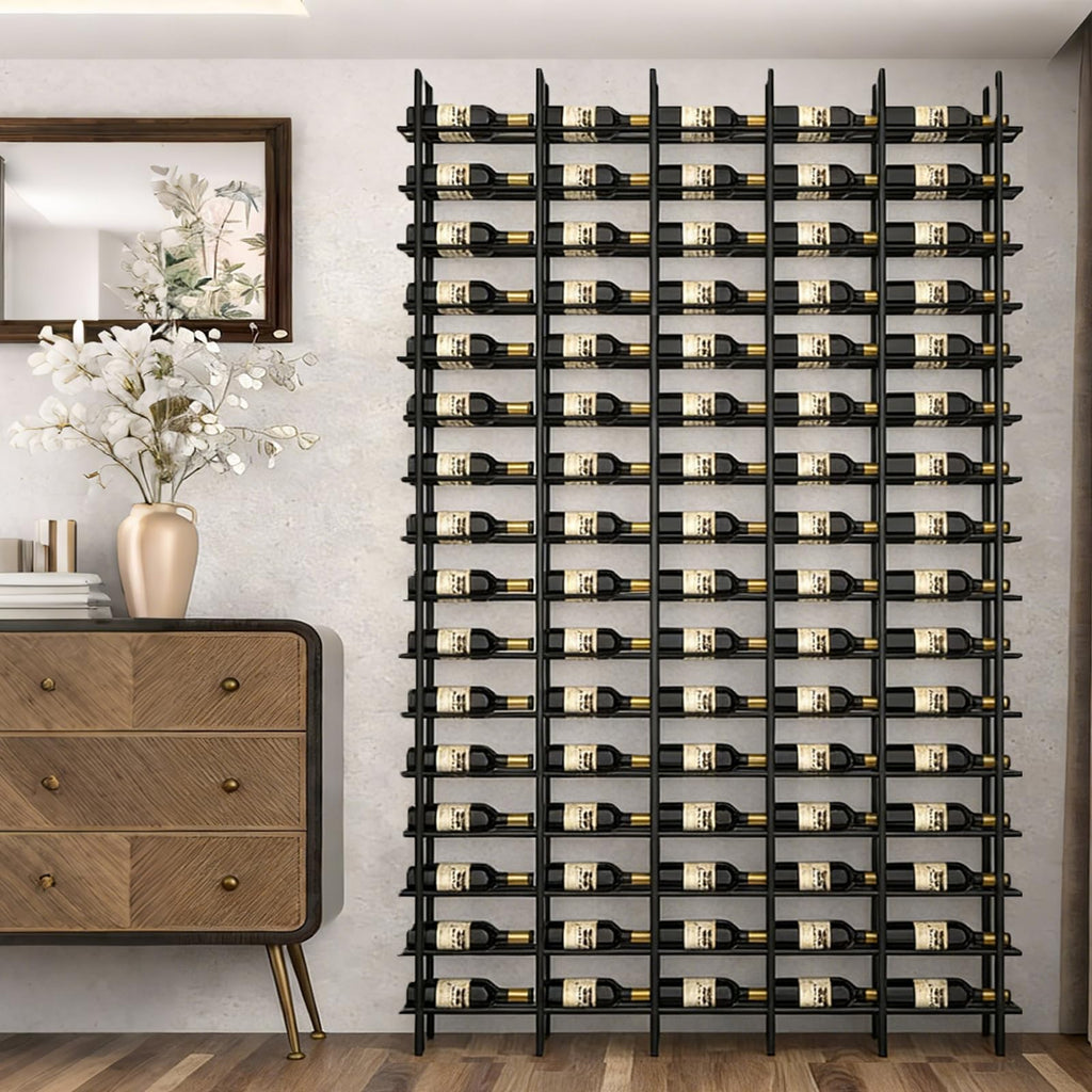 Large Wall Mounted Wine Rack, (Gold, 3 Cols (48 Bottles))