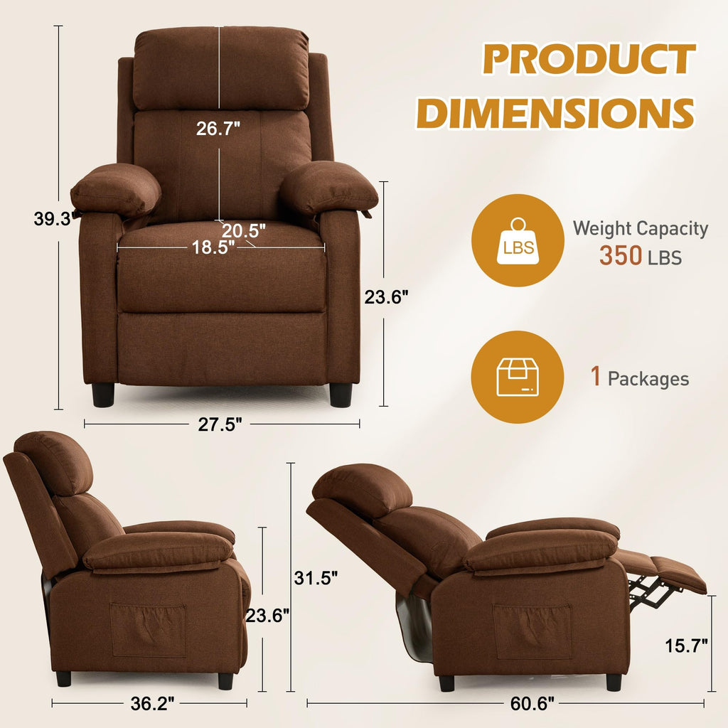Korser Recliner Chair, Living Room Chairs for Adults