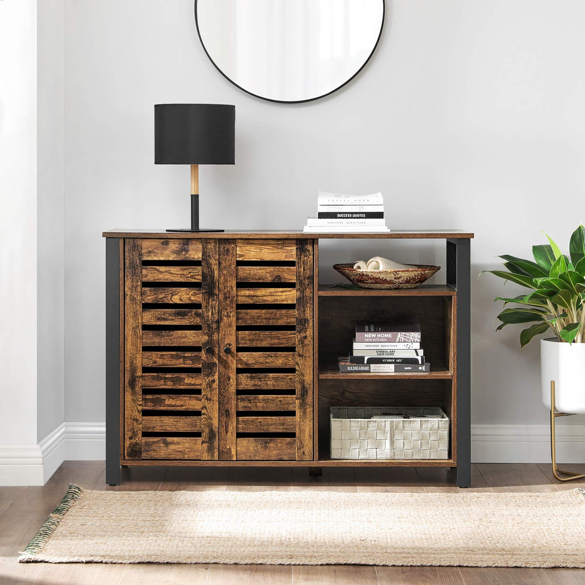 VASAGLE Mobile Kitchen Island with 2 Doors, 2 Drawers