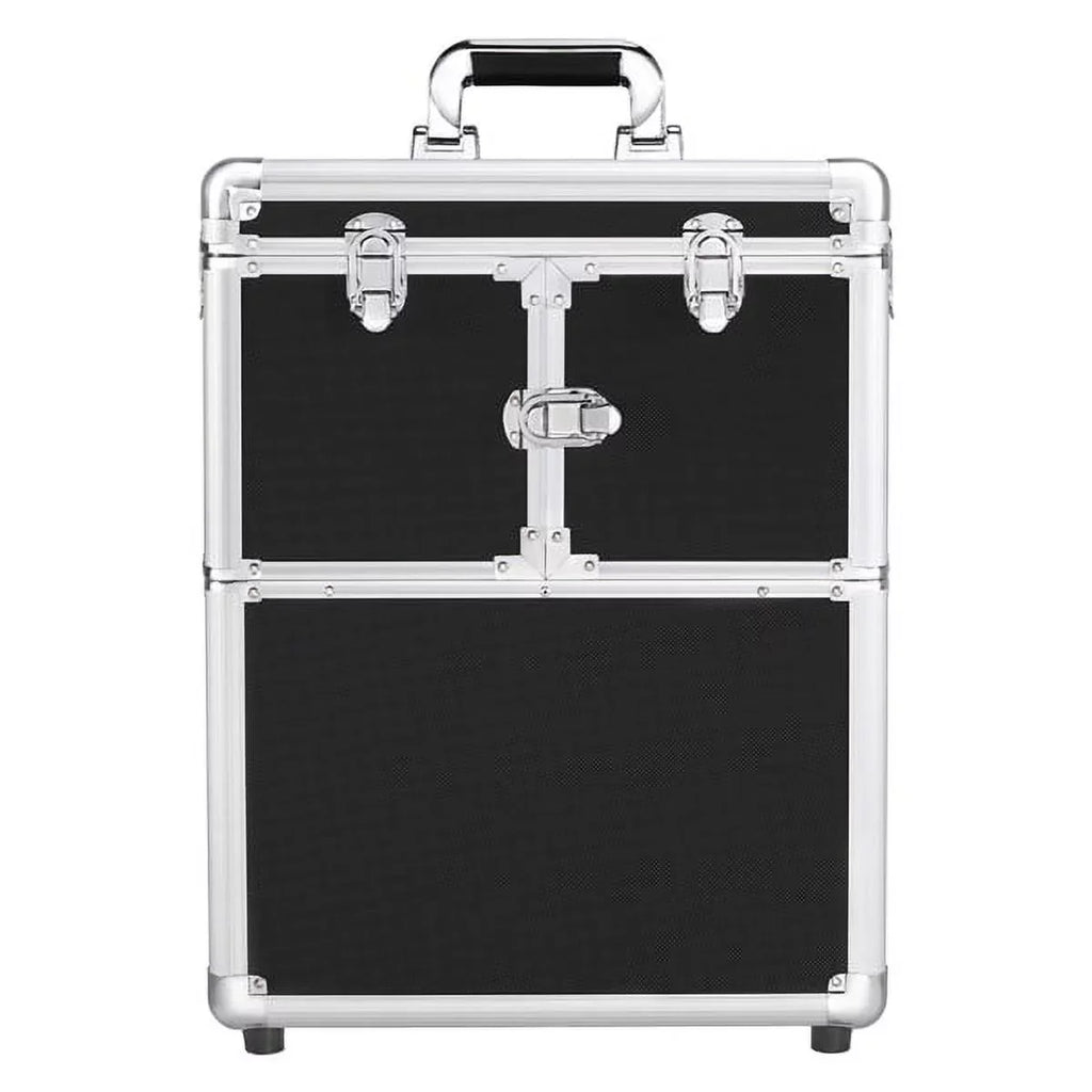 Trays, Wheels, Design Retractable Black Alden with Rolling Trolley Makeup Case Mirror, &